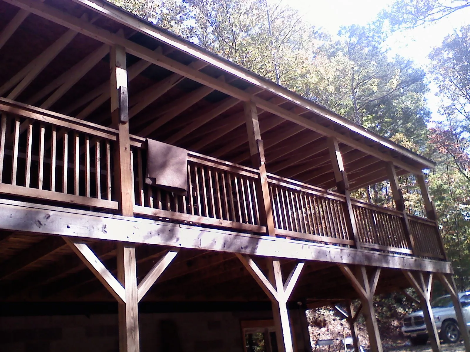 Timber framing under a new elevated porch and deck — Roof Leak Repair in Ripley by Roofing Brothers